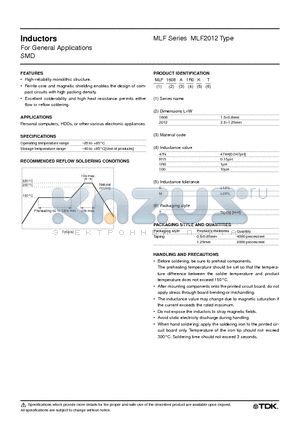 MLF2012A1R2XT datasheet - SMD