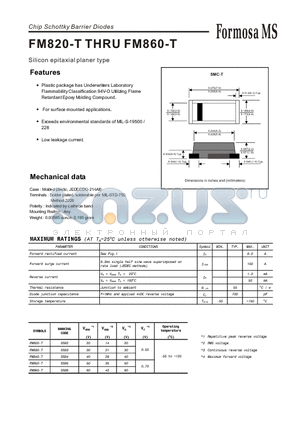 FM830-T datasheet - Chip Schottky Barrier Diodes - Silicon epitaxial planer type