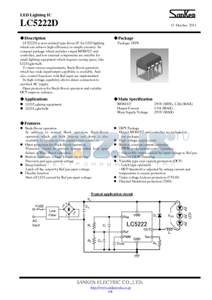 LC5222D datasheet - Hybrid Integrated Circuit
