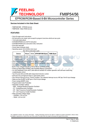 FM8P56 datasheet - EPROM/ROM-Based 8-Bit Microcontroller Series