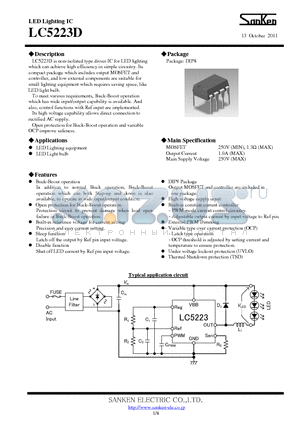 LC5223D datasheet - Hybrid Integrated Circuit