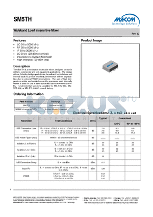 MAMX-010498-SM5TD2 datasheet - Wideband Load Insensitive Mixer