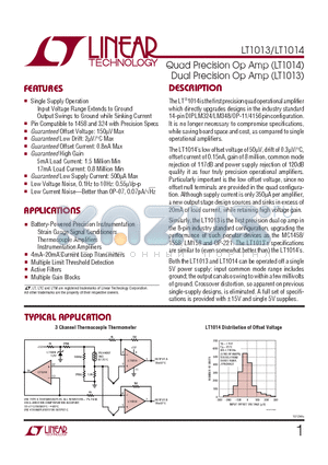 LT1013ACJ8 datasheet - Quad Precision Op Amp (LT1014) Dual Precision Op Amp (LT1013)