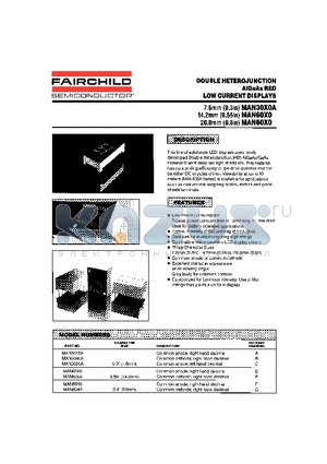 MAN3010A datasheet - DOUBLE HETEROJUNCTION LOW CURRENT DISPLAYS