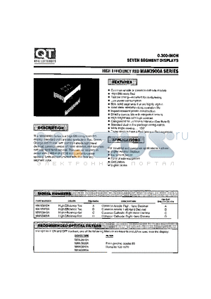 MAN3940A datasheet - 0.300-INCH SEVEN SEGMENT DISPLAYS