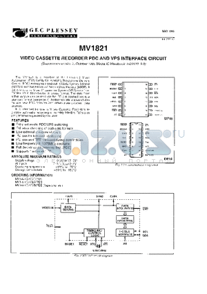 MV1821CMPEE datasheet - VIDEO CASSETTE RECORDER PDC AND VPS INTERFACE CIRCUIT