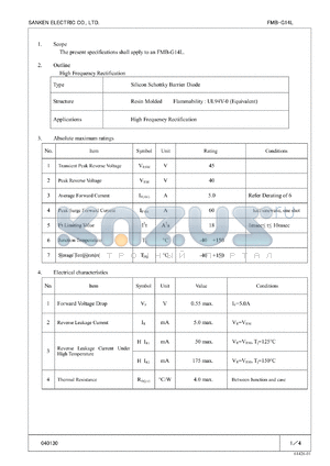 FMB-G14L datasheet - Silicon Schottky Barrier Diode