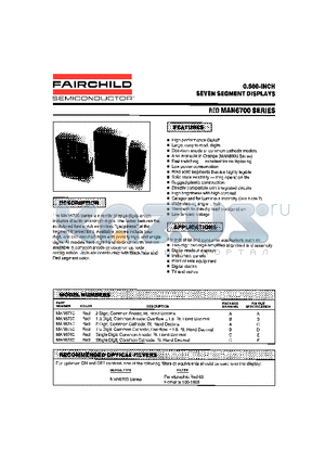 MAN6740 datasheet - 0.560-INCH SEVEN SEGMENT DISPLAYS