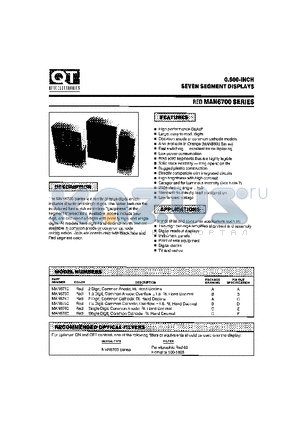 MAN6750 datasheet - 0.560-INCH SEVEN SEGMENT DISPLAYS