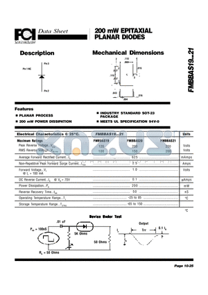 FMBBAS20 datasheet - 200 mW EPITAXIAL PLANAR DIODES