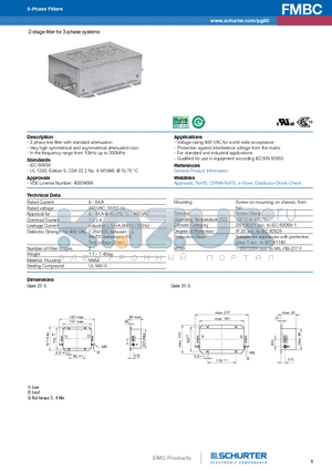 FMBC-0937 datasheet - 2-stage filter for 3-phase systems