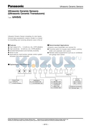 EFRRUB40K5 datasheet - Ultrasonic Ceramic Sensors