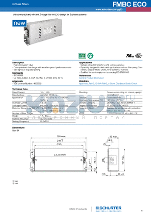 FMBC-0995-3600 datasheet - Ultra compact and efficient 2-stage filter in ECO design for 3-phase systems