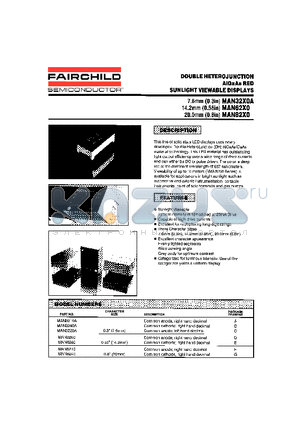 MAN8240 datasheet - DOUBLE HETEROJUNCTION SUNLIGHT VIEWABLE DISPLAYS