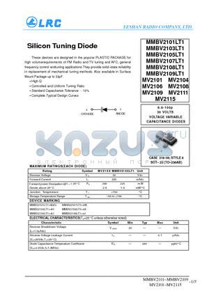 MV2108 datasheet - Silicon Tuning Diode