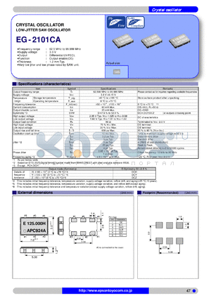 EG-2101CA datasheet - CRYSTAL OSCILLATOR LOW-JITTER SAW OSCILLATOR