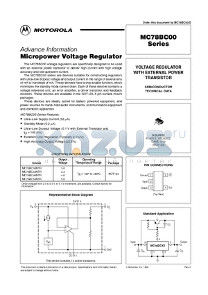 MC78BC33NTR datasheet - VOLTAGE REGULATOR WITH EXTERNAL POWER TRANSISTOR