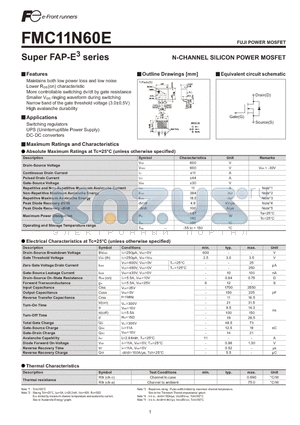 FMC11N60E datasheet - N-CHANNEL SILICON POWER MOSFET