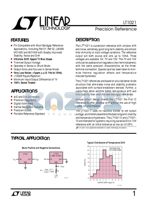 LT1021DCS8-5 datasheet - Precision Reference