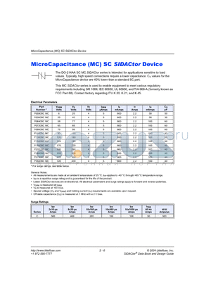P2600SCMC datasheet - MicroCapacitance (MC) SC SIDACtor Device