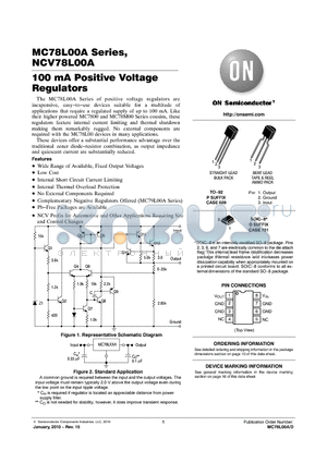 MC78L05ACPRA datasheet - 100 mA Positive Voltage Regulators