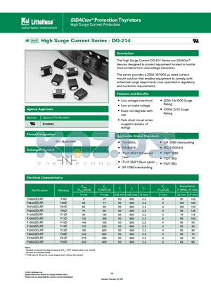 P2600SDLRP datasheet - The series provides a 200A 10/1000 ls rated surface mount solution