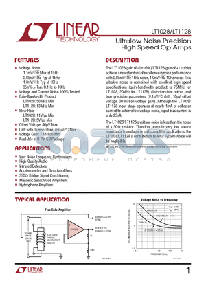 LT1028_01 datasheet - Ultralow Noise Precision High Speed Op Amps