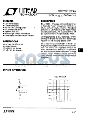 LT1029M datasheet - 5V Bandgap Reference