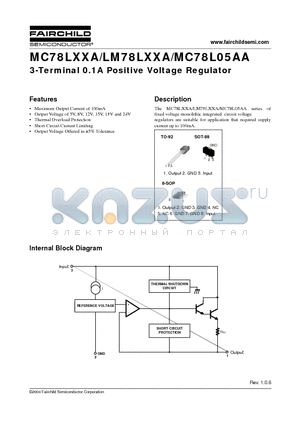 MC78L08ACP datasheet - 3-Terminal 0.1A Positive Voltage Regulator