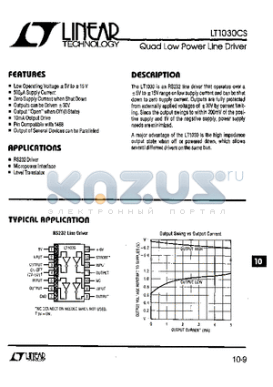 LT1030CS datasheet - Quad Low Power Line Driver