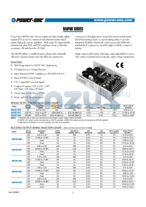 MAP80-4001 datasheet - Wide Range Input for 110/220 VAC Applications