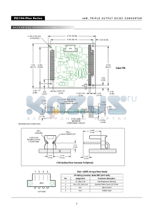 MAPC-104 datasheet - Non-Isolated DC/DC Converters 3.3, 5.1 & 12V, 46W Mobile Applications