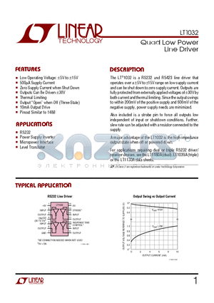 LT1032CN datasheet - Quad Low Power Line Driver