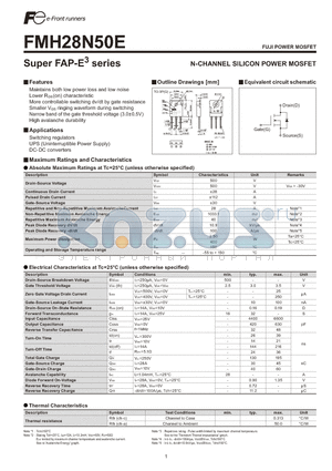 FMH28N50E datasheet - N-CHANNEL SILICON POWER MOSFET