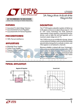 LT1033CK datasheet - 3A Negative Adjustable Regulator