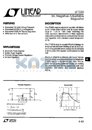 LT1033M datasheet - 3A. Negative Adjustable Regulator