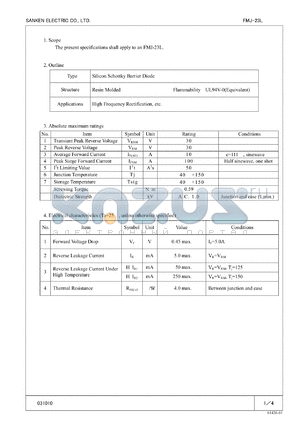 FMJ-23L_11 datasheet - Silicon Schottky Barrier Diode