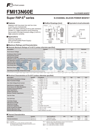 FMI13N60E datasheet - N-CHANNEL SILICON POWER MOSFET