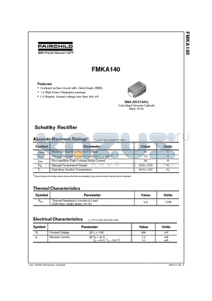 FMKA140 datasheet - Schottky Rectifier