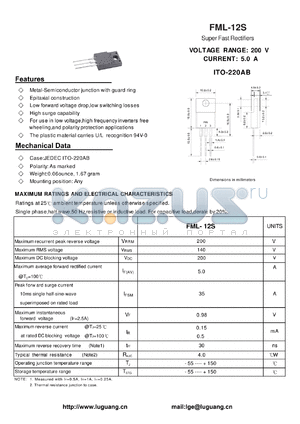 FML-12S datasheet - Super Fast Rectifiers