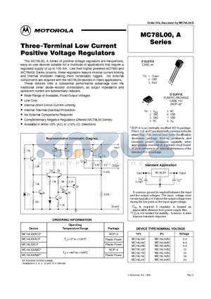 MC78L12ACD datasheet - Three-Terminal Low Current Positive Voltage Regulators