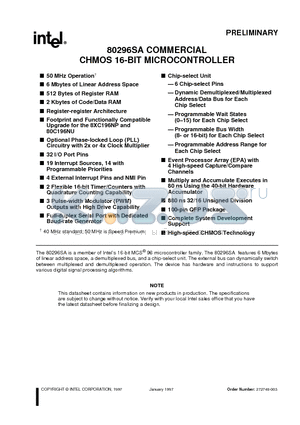 EG80296SA50 datasheet - CHMOS 16-BIT MICROCONTROLLER