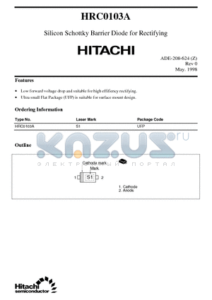HRC0103 datasheet - Silicon Schottky Barrier Diode for Rectifying