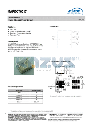 MAPDCT0017 datasheet - Broadband CATV