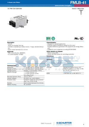 FMLB-41 datasheet - AC Filter Cost Optimized