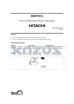 HRF503A datasheet - Silicon Schottky Barrier Diode for Rectifying