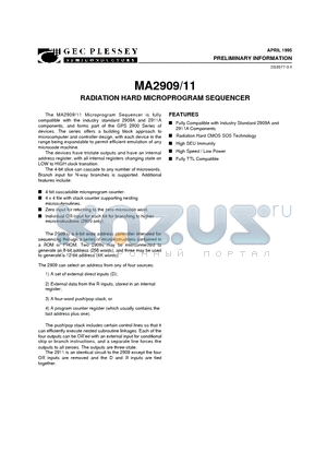 MAQ2909CL datasheet - RADIATION HARD MICROPROGRAM SEQUENCER