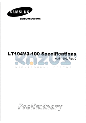 LT104V3-100 datasheet - THE COLOR ACTIVE MATRIX TFT (THIN FILM TRANSISTOR) LIQUID CRYSTAL DISPLAY USING AMORPHOUS SILICON TFTS AS SWITCHING DEVICES