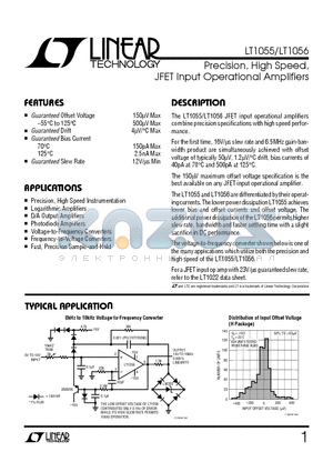 LT1055AMH datasheet - Precision, High Speed, JFET Input Operational Amplifiers