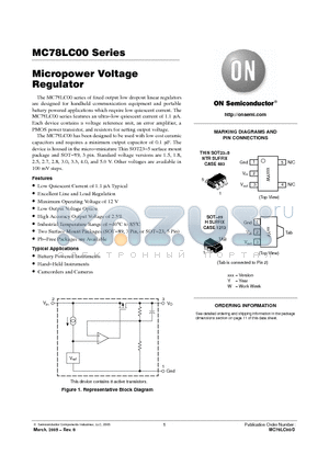 MC78LC15NTR datasheet - MICROPOWER ULTRA-LOW QUIESCENT CURRENT VOLTAGE REGULATORS